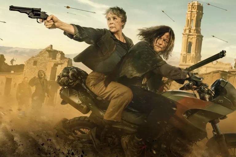 Melissa McBride aparece em destaque como Carol Peletier no universo de The Walking Dead durante produção de The Walking Dead: Daryl Dixon.