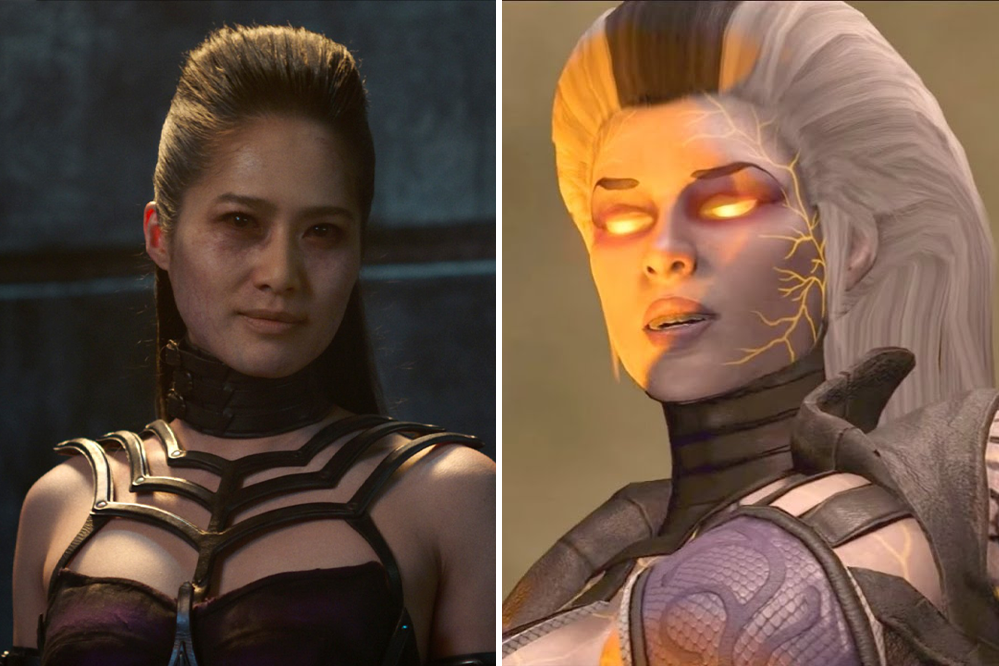 Sindel usa seu grito sônico como arma no Outworld e enfrenta Sonya Blade no torneio.