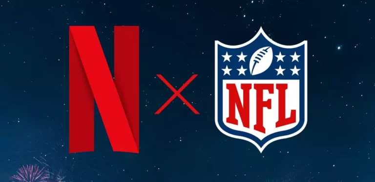 Logo da NFL ao lado da Netflix em anúncio de transmissão de jogos da temporada 2026–2027