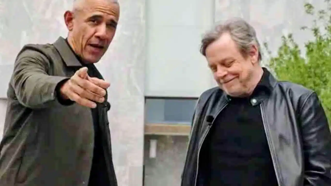 Barack Obama e Mark Hamill em vídeo da Fundação Obama em celebração ao Dia de Star Wars com referências à franquia.