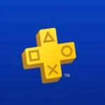 Logo do PlayStation Plus exibido em tela com interface do console PS5.