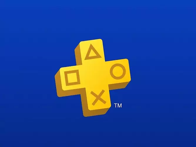 Logo do PlayStation Plus exibido em tela com interface do console PS5.