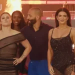Ronda Rousey e Gina Carano antes do evento de MMA transmitido ao vivo pela Netflix.