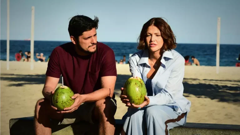 Letícia Augustin e Bruno Gissoni em bastidores de Sexo e Destino, filme baseado em obra de Chico Xavier