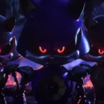 Jeff Fowler posa ao lado da estrutura de Metal Sonic nos bastidores de Sonic 4.