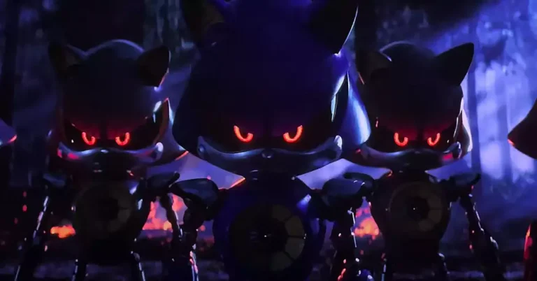 Jeff Fowler posa ao lado da estrutura de Metal Sonic nos bastidores de Sonic 4.