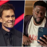 Tom Brady aparece no palco durante evento de Kevin Hart no Netflix Is a Joke Fest em Los Angeles.