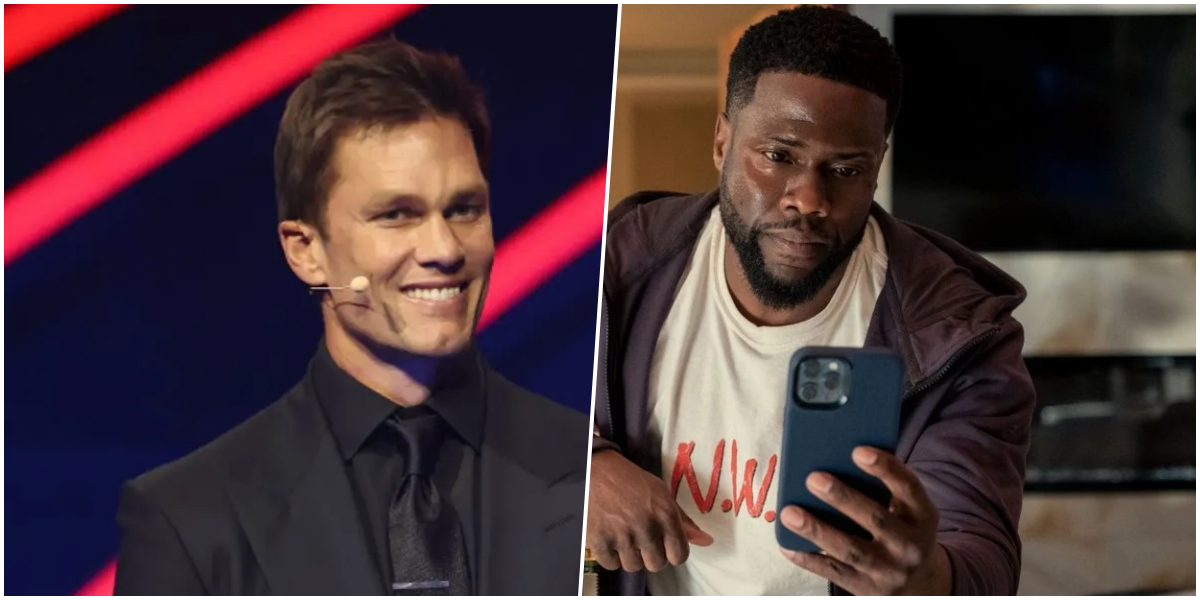 Tom Brady aparece no palco durante evento de Kevin Hart no Netflix Is a Joke Fest em Los Angeles.