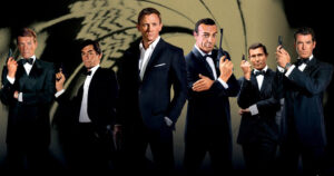 James Bond representa uma das diferentes eras do personagem no cinema.