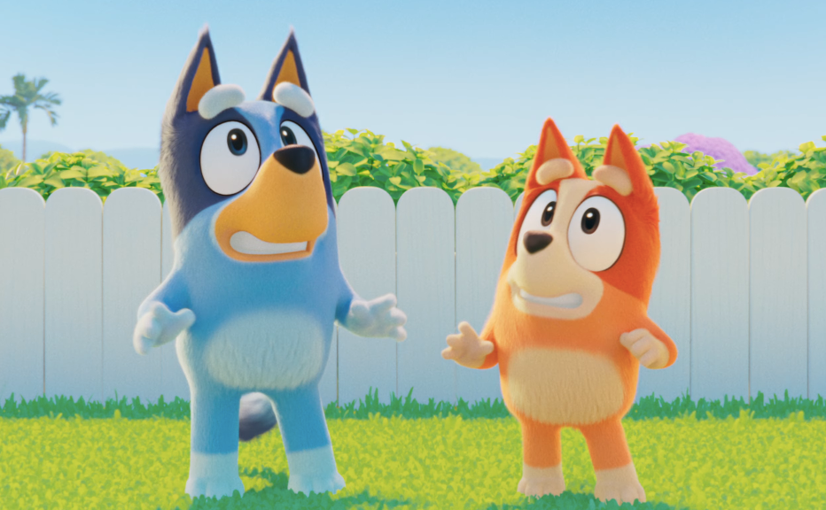 Bluey: O Filme apresenta Bluey e Bingo em sua primeira aventura cinematográfica.