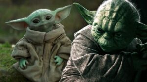Grogu constrói um abrigo semelhante à antiga casa de Yoda em Dagobah em “O Mandaloriano e Grogu”.