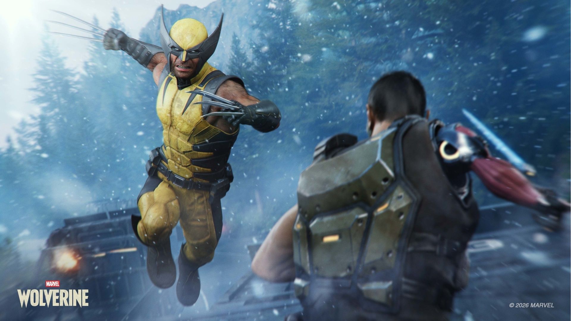 Logan usa suas garras de Adamantium durante uma sequência de combate em Marvel’s Wolverine.