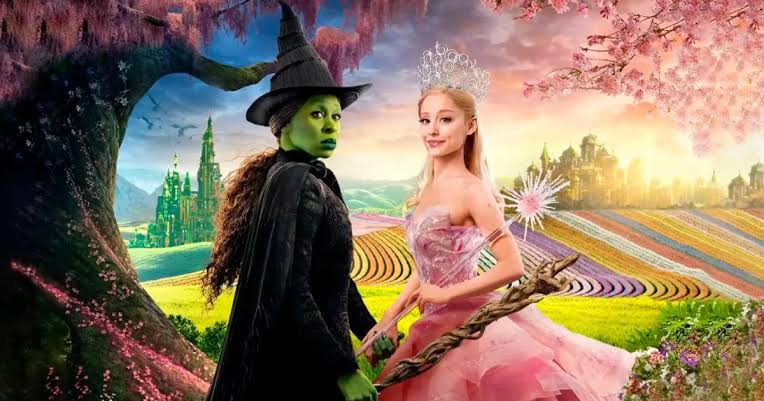 Elphaba e Glinda dividem uma cena de “Wicked: Parte 2”, marcada pelo conflito entre as duas bruxas.