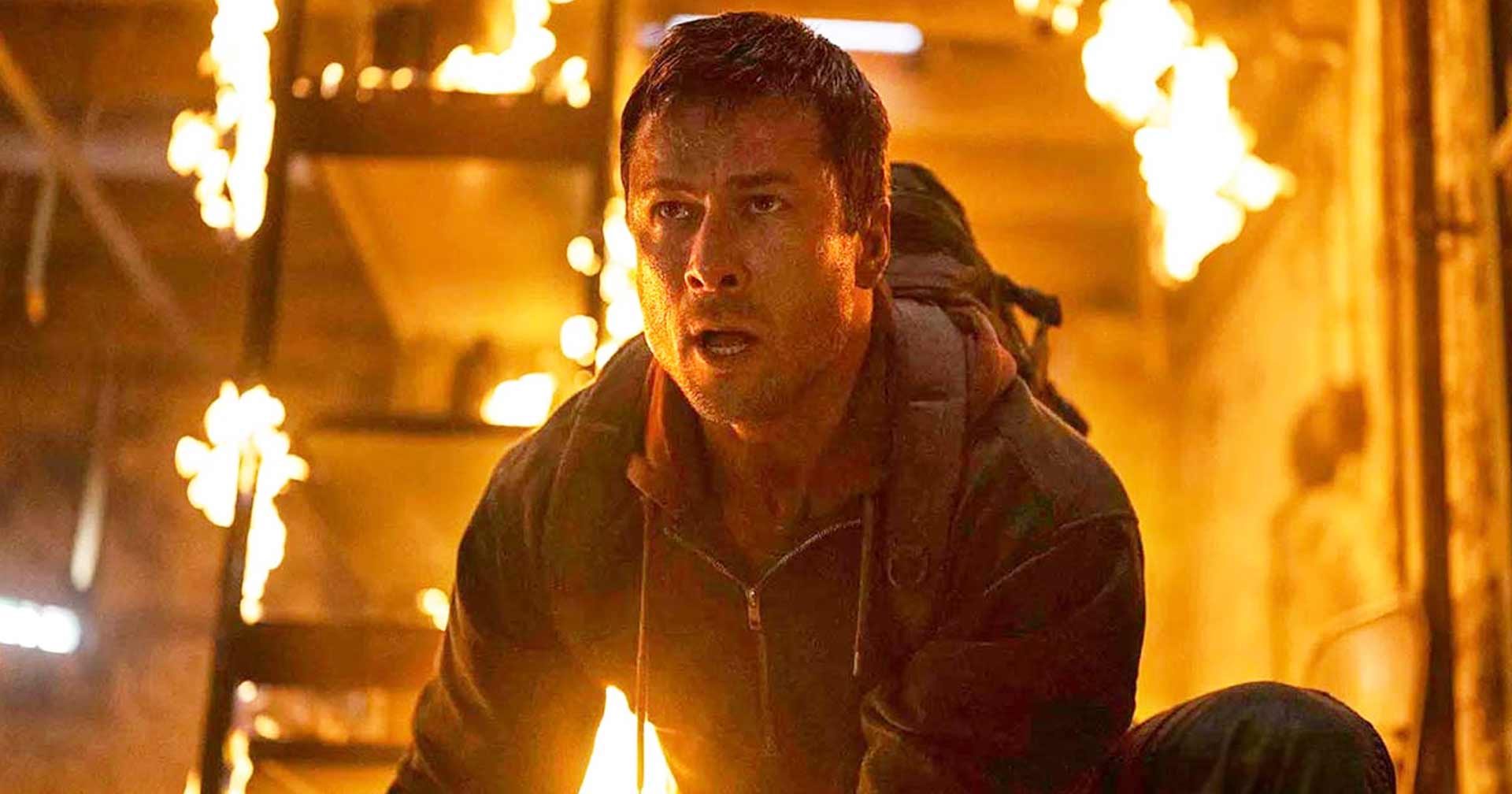 Glen Powell interpreta Ben Richards em “O Sobrevivente”, adaptação do romance de Stephen King.
