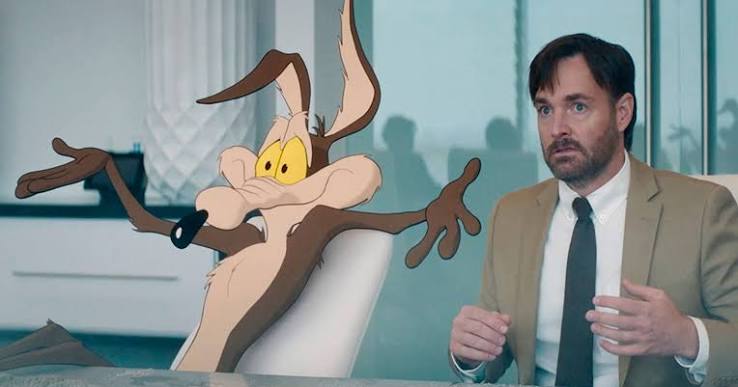 Wile E. Coyote enfrenta a Acme em “Coyote vs. Acme”, que mistura personagens animados e atores reais em uma comédia judicial.
