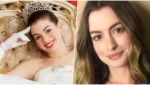 Imagem de Anne Hathaway em evento promocional relacionado a O Diário da Princesa e projetos recentes da atriz em Hollywood