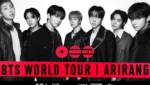 BTS em apresentação ao vivo com estádio lotado durante turnê mundial