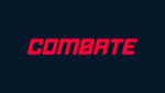 Logotipo do canal Combate em destaque com lutadores de MMA ao fundo.