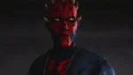Darth Maul em cena de Shadow Lord enfrentando inimigos com sabre de luz