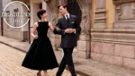 Thomasin McKenzie e Ansel Elgort como Audrey Hepburn e Hubert de Givenchy em 'Jantar com Audrey'