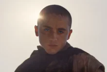 Timothée Chalamet como Paul Atreides em 'Duna: Parte Três', filme de ação e aventura da Warner Bros. Pictures e Legendary Pictures.