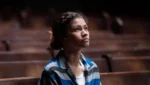 Zendaya caracterizada como Rue em cena da terceira temporada de Euphoria.