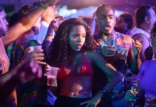 Atriz Duda Santos em cena do filme Funk, dirigido por Aly Muritiba, que retrata a ascensão de uma cantora no Rio de Janeiro.