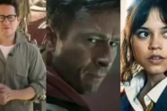 Cena de mistério com Glen Powell e Jenna Ortega em The Great Beyond