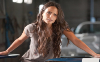 Jordana Brewster durante apresentação de seu primeiro roteiro no Festival de Cannes.