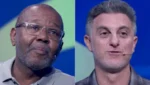 Luciano Huck durante intervenção ao vivo no programa ao prometer ajuda odontológica a participante