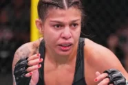 Mayra Sheetara no octógono após luta contra Michelle Montague no UFC Vegas 116