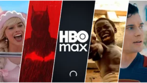 Interface da HBO Max com destaque para filmes recomendados no catálogo da plataforma em maio de 2026.