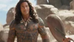 Dwayne Johnson caracterizado como Maui no live-action de Moana