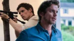 Matt Bomer em evento de divulgação de O Dia do Chacal, série de espionagem do Disney+.