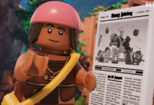 One Piece em versão LEGO com os Chapéus de Palha reunidos em cena animada da Netflix