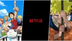 Interface da Netflix com seleção de animes disponíveis no catálogo atual