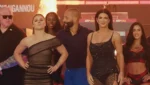 Ronda Rousey e Gina Carano antes do evento de MMA transmitido ao vivo pela Netflix.