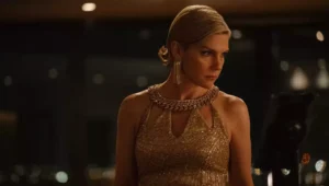 Rhea Seehorn em evento promocional relacionada ao filme Running da Apple Studios.