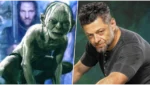 Andy Serkis durante produção de O Senhor dos Anéis: A Caçada a Gollum em bastidores da franquia cinematográfica