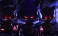 Jeff Fowler posa ao lado da estrutura de Metal Sonic nos bastidores de Sonic 4.