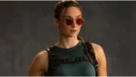 Sophie Turner caracterizada como Lara Croft em produção da série Tomb Raider da Amazon