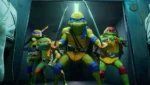 As quatro Tartarugas Ninja em cena da animação Caos Mutante 2