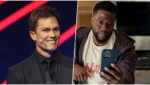 Tom Brady aparece no palco durante evento de Kevin Hart no Netflix Is a Joke Fest em Los Angeles.